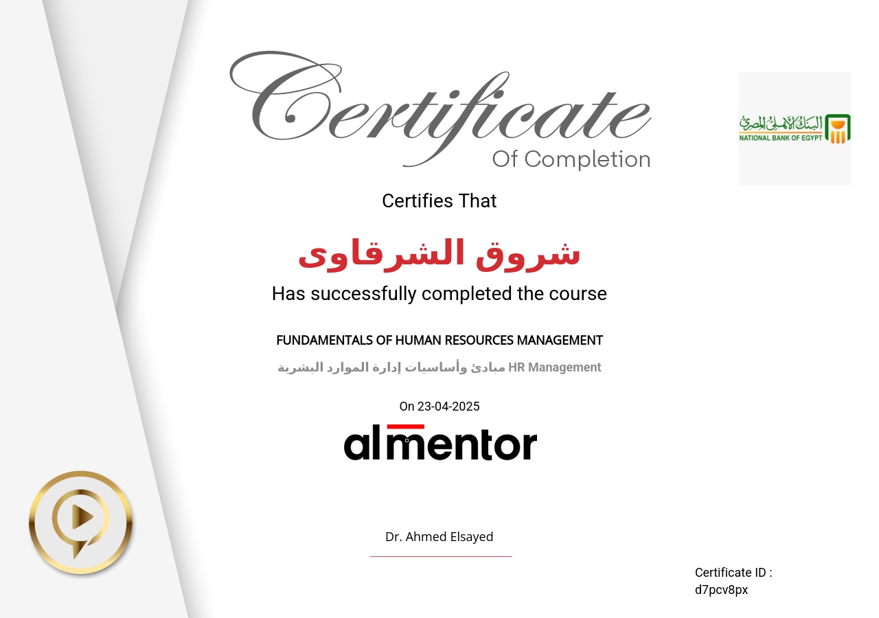 مبادئ وأساسيات إدارة الموارد البشرية HR Management