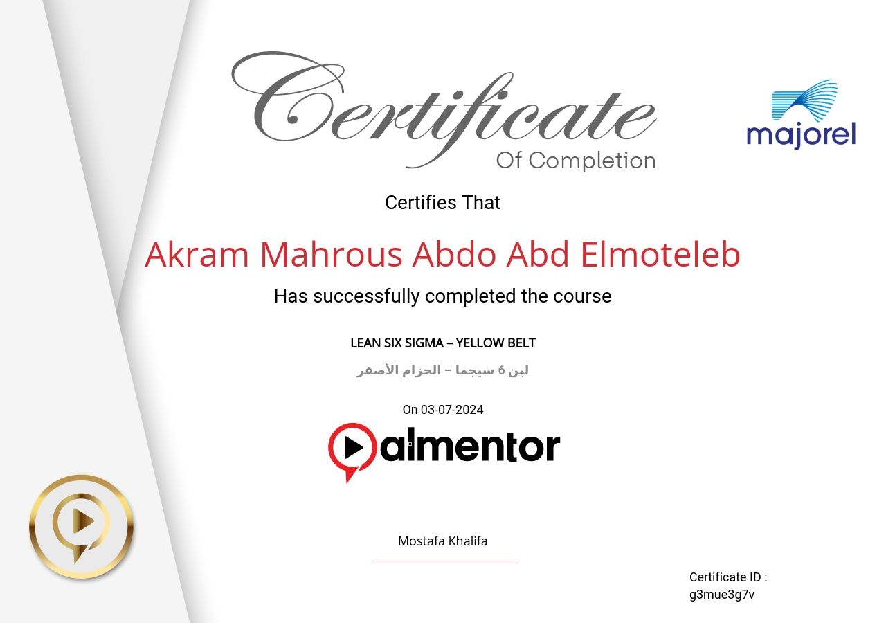 لين 6 سيجما – الحزام الأصفر