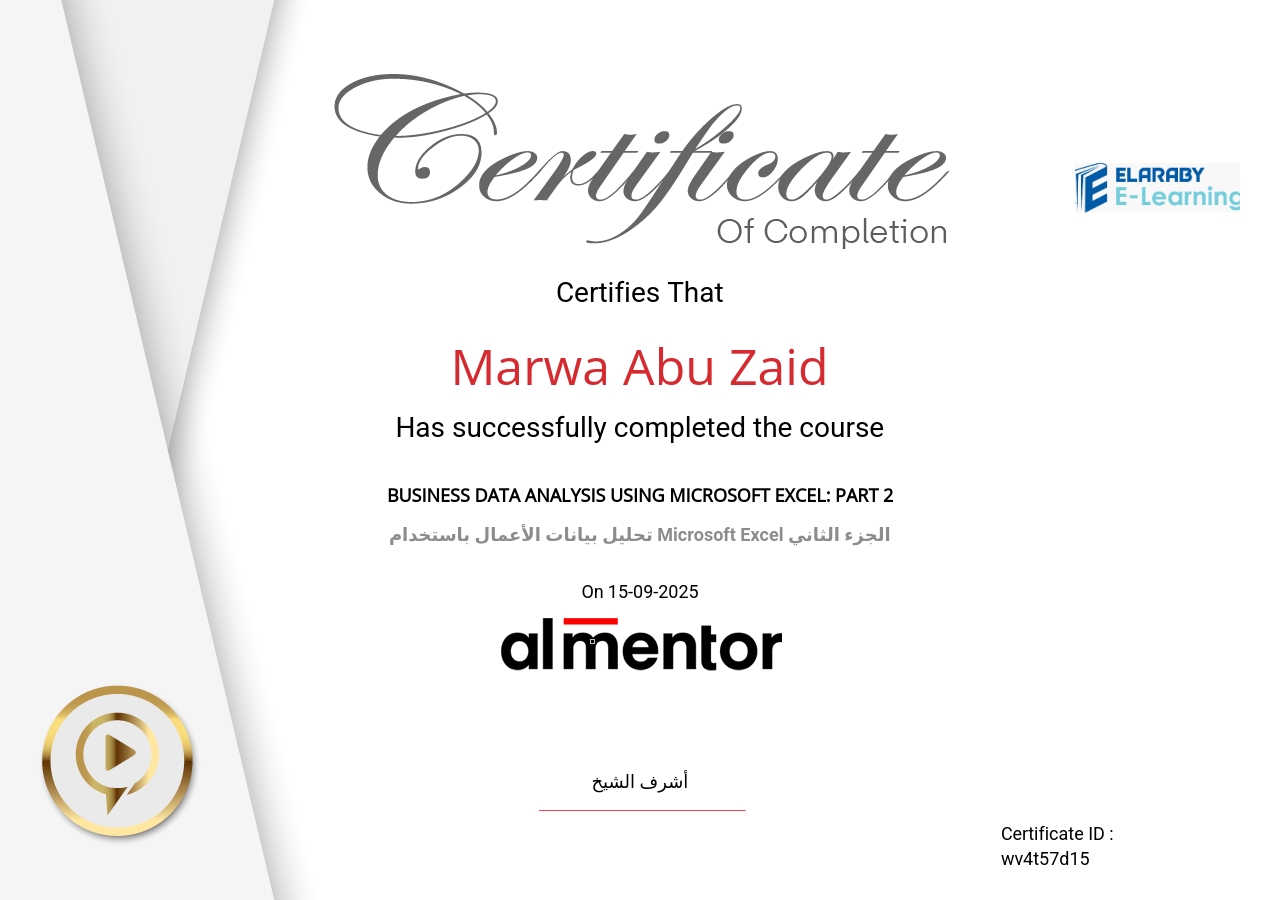 تحليل بيانات الأعمال باستخدام Microsoft Excel الجزء الثاني