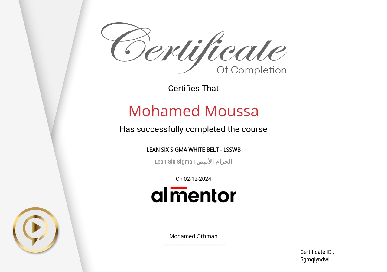 Lean Six Sigma | الحزام الأبيض