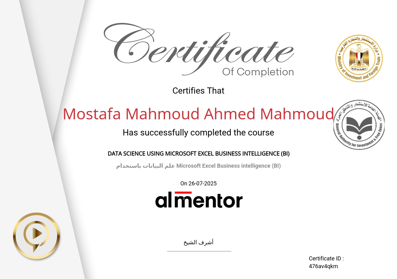 علم البيانات باستخدام Microsoft Excel Business intelligence (BI)