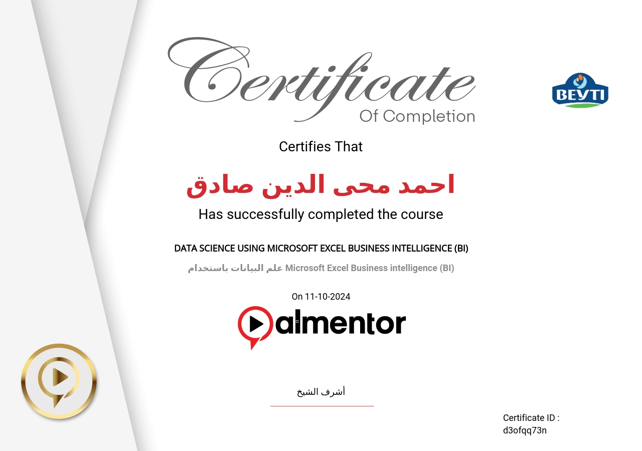 علم البيانات باستخدام Microsoft Excel Business intelligence (BI)