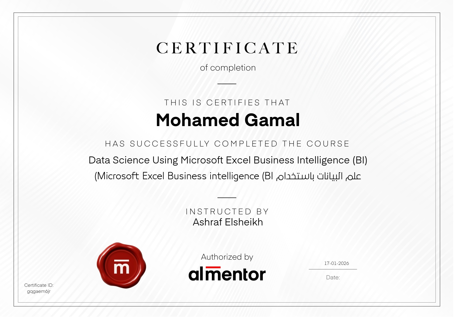 علم البيانات باستخدام Microsoft Excel Business intelligence (BI)