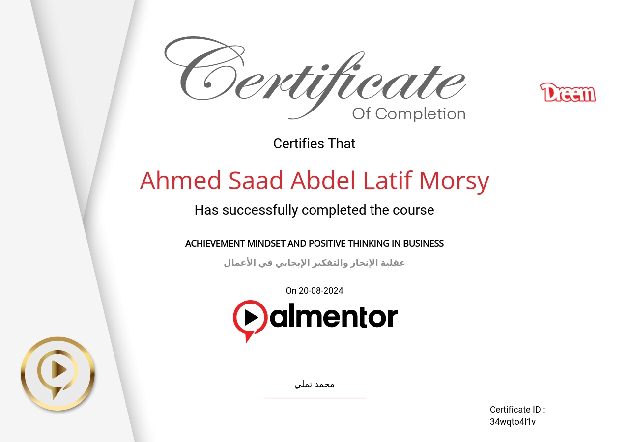 عقلية الإنجاز والتفكير الإيجابي في الأعمال