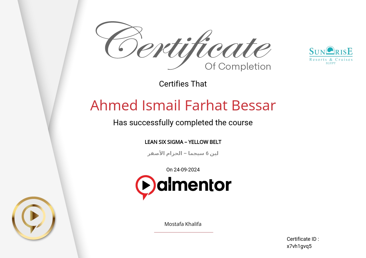 لين 6 سيجما – الحزام الأصفر