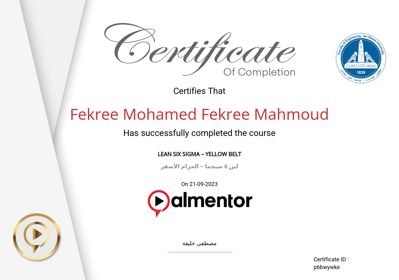 لين 6 سيجما – الحزام الأصفر